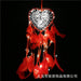 Wholesale Iron Ring Feather Heart-shaped Hollow Fabric Beads Heart Dreamcatcher JDC-DC-JunX006 Dreamcatcher 俊贤 red with light Wholesale Jewelry JoyasDeChina Joyas De China