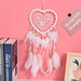Wholesale Iron Ring Feather Heart-shaped Hollow Fabric Beads Heart Dreamcatcher JDC-DC-JunX006 Dreamcatcher 俊贤 white Wholesale Jewelry JoyasDeChina Joyas De China