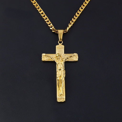 Wholesale Jesus Cross Stainless Steel Necklace JDC-NE-GuM001 Necklaces 古萌 Wholesale Jewelry JoyasDeChina Joyas De China