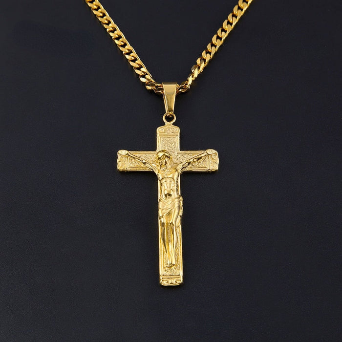 Wholesale Jesus Cross Stainless Steel Necklace JDC-NE-GuM001 Necklaces 古萌 Wholesale Jewelry JoyasDeChina Joyas De China