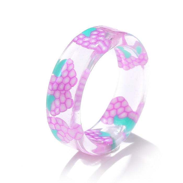 Wholesale joint fruit resin ring JDC-RS-F073 Rings 韩之尚 Wholesale Jewelry JoyasDeChina Joyas De China