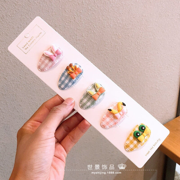 Wholesale kids cartoon oval flower resin hairpin set JDC-HC-Shij004 Hair Clips 世景 Wholesale Jewelry JoyasDeChina Joyas De China