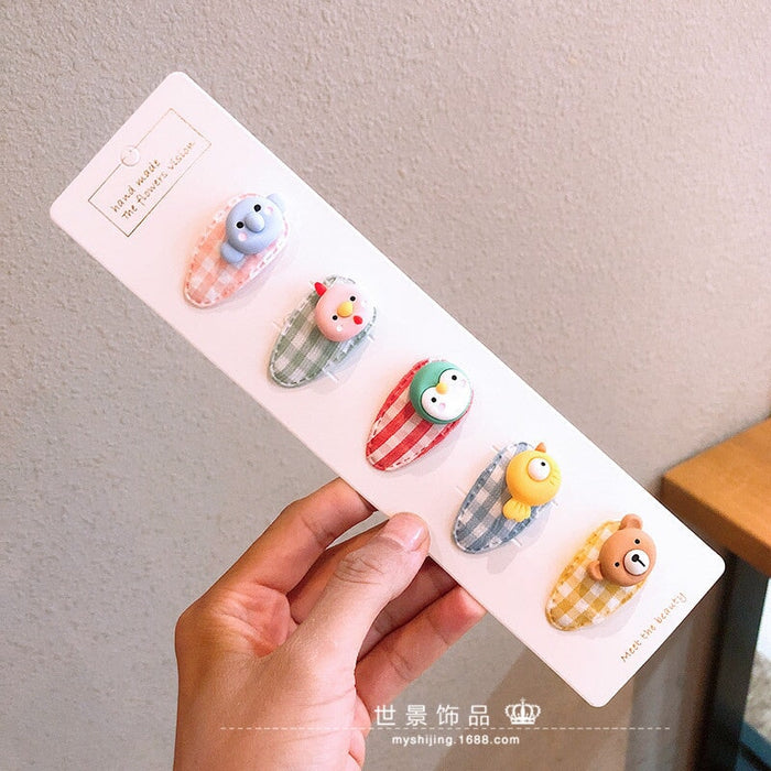 Wholesale kids cartoon oval flower resin hairpin set JDC-HC-Shij004 Hair Clips 世景 Wholesale Jewelry JoyasDeChina Joyas De China