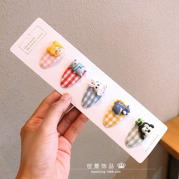 Wholesale kids cartoon oval flower resin hairpin set JDC-HC-Shij004 Hair Clips 世景 26 Wholesale Jewelry JoyasDeChina Joyas De China