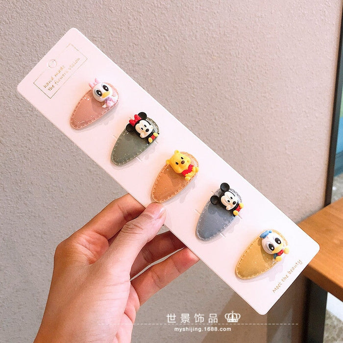 Wholesale kids cartoon oval flower resin hairpin set JDC-HC-Shij004 Hair Clips 世景 29 Wholesale Jewelry JoyasDeChina Joyas De China