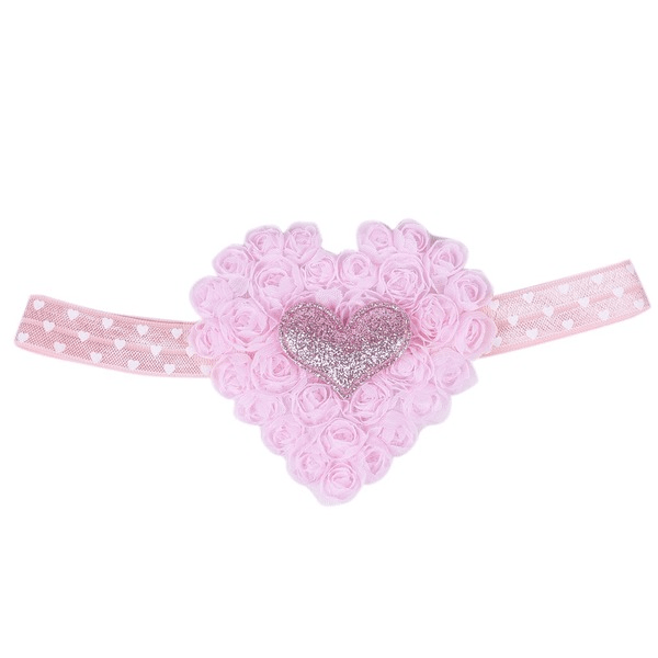 Wholesale Kids Embroidered Rose Heart Shape Solid Color Headband JDC-HD-GSQN038 Headband 丘诺 Wholesale Jewelry JoyasDeChina Joyas De China
