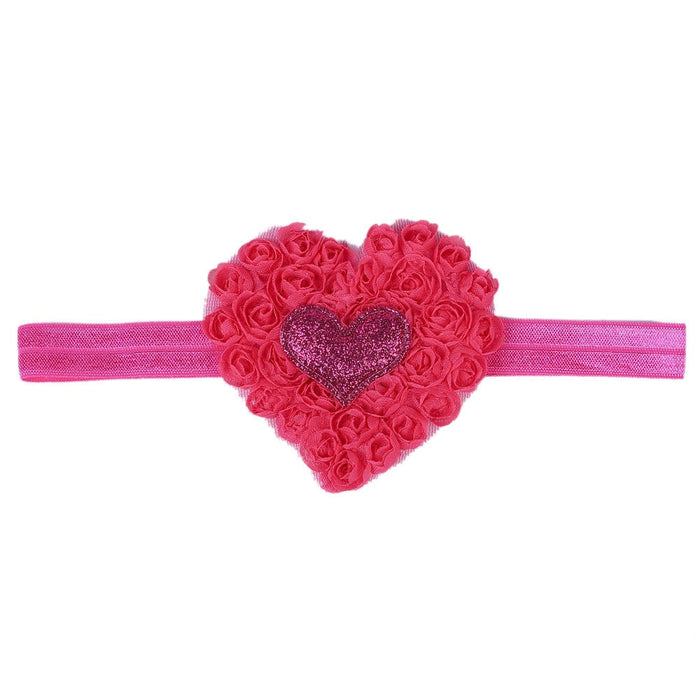 Wholesale Kids Embroidered Rose Heart Shape Solid Color Headband JDC-HD-GSQN038 Headband 丘诺 Rose red Wholesale Jewelry JoyasDeChina Joyas De China
