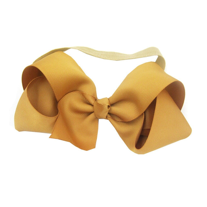 Wholesale Kids Fabric Bow Stretch Hair Scrunchies JDC-HS-Chund007 Hair Scrunchies 春蝶 khaki Wholesale Jewelry JoyasDeChina Joyas De China