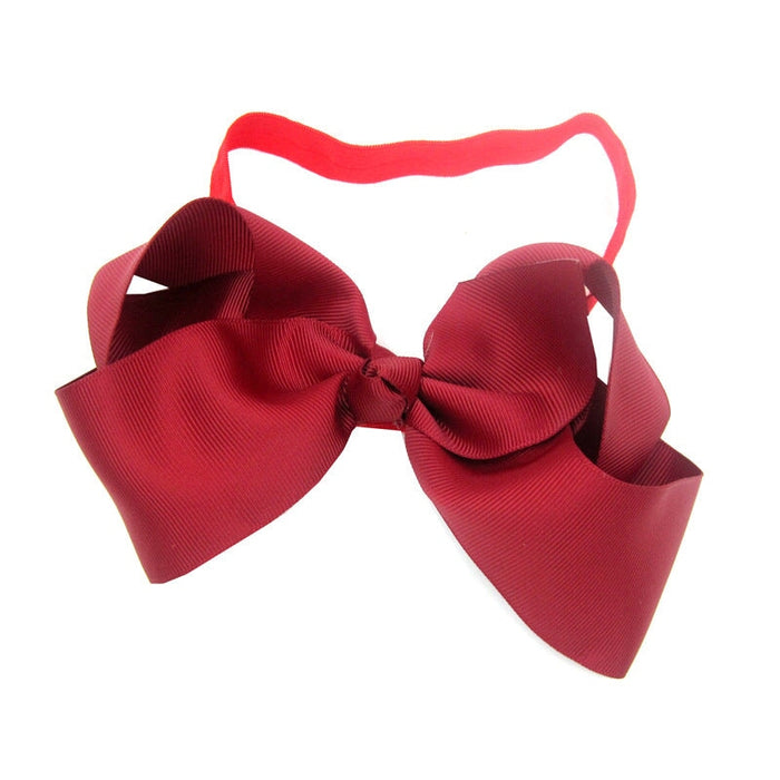 Wholesale Kids Fabric Bow Stretch Hair Scrunchies JDC-HS-Chund007 Hair Scrunchies 春蝶 wine red Wholesale Jewelry JoyasDeChina Joyas De China