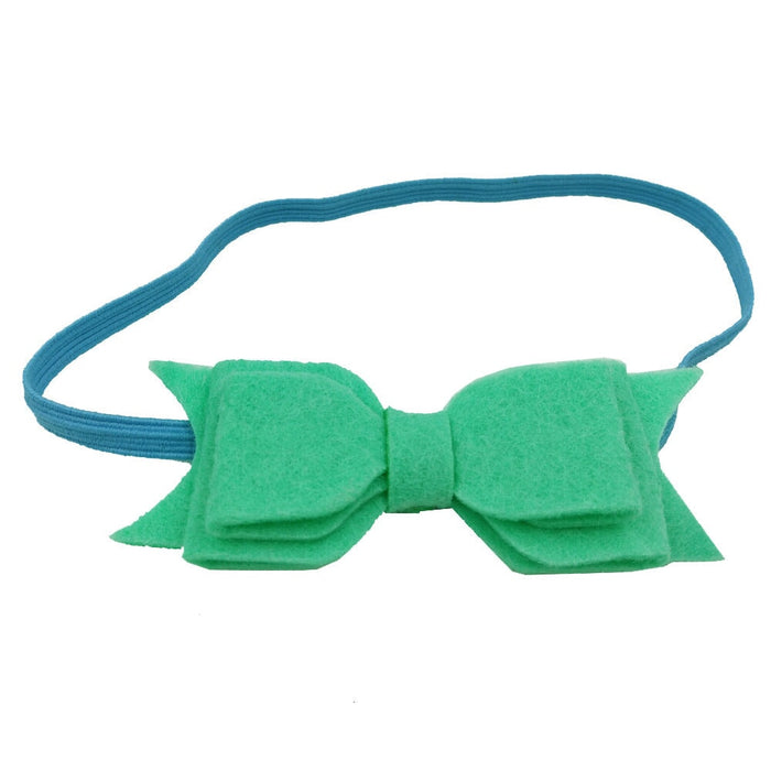 Wholesale Kids Non Woven Bow Cloth Hair Scrunchies JDC-HS-Chund003 Hair Scrunchies 春蝶 green Wholesale Jewelry JoyasDeChina Joyas De China