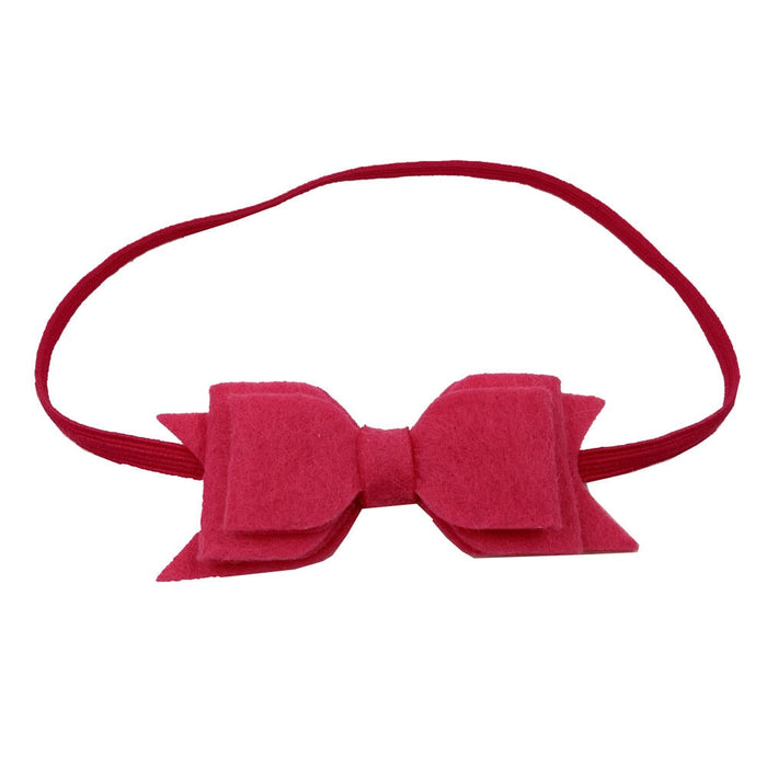 Wholesale Kids Non Woven Bow Cloth Hair Scrunchies JDC-HS-Chund003 Hair Scrunchies 春蝶 rose red Wholesale Jewelry JoyasDeChina Joyas De China