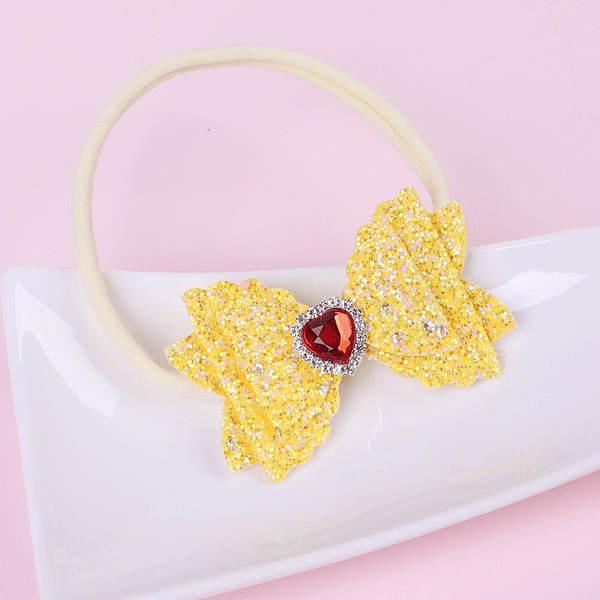 Wholesale Kids Nylon Bow Love Rhinestone Solid Color Headband JDC-HD-GSQN036 Hair Scrunchies 丘诺 Wholesale Jewelry JoyasDeChina Joyas De China