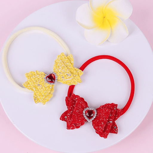 Wholesale Kids Nylon Bow Love Rhinestone Solid Color Headband JDC-HD-GSQN036 Hair Scrunchies 丘诺 Wholesale Jewelry JoyasDeChina Joyas De China