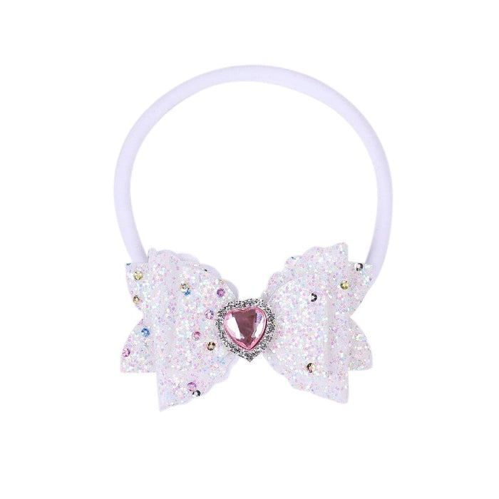 Wholesale Kids Nylon Bow Love Rhinestone Solid Color Headband JDC-HD-GSQN036 Hair Scrunchies 丘诺 White (Love) Wholesale Jewelry JoyasDeChina Joyas De China
