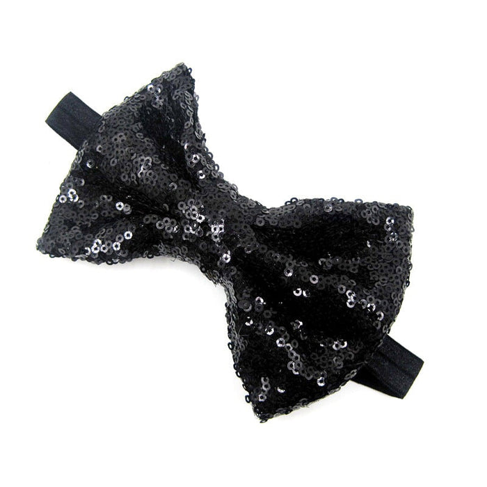 Wholesale Kids Sequin Bow Cloth Hair Scrunchies JDC-HS-Chund004 Hair Scrunchies 春蝶 black Wholesale Jewelry JoyasDeChina Joyas De China