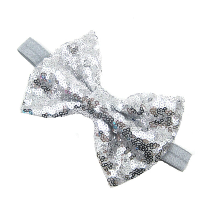 Wholesale Kids Sequin Bow Cloth Hair Scrunchies JDC-HS-Chund004 Hair Scrunchies 春蝶 grey Wholesale Jewelry JoyasDeChina Joyas De China