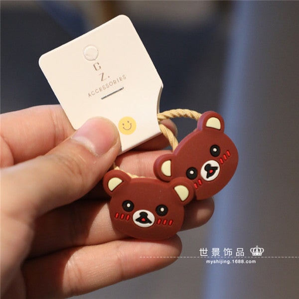Wholesale Kids Silicone Cartoon Hair Scrunchies MOQ≥5 JDC-HS-Shij006 Hair Scrunchies 世景 MOQ5 brown set Wholesale Jewelry JoyasDeChina Joyas De China