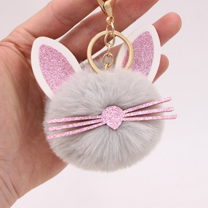 Wholesale Kitten Whiskers Alloy Imitation Hair Hair Ball Keychain JDC-KC-Zuge023 Keychains 祖格 Wholesale Jewelry JoyasDeChina Joyas De China