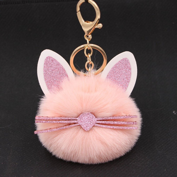 Wholesale Kitten Whiskers Alloy Imitation Hair Hair Ball Keychain JDC-KC-Zuge023 Keychains 祖格 Wholesale Jewelry JoyasDeChina Joyas De China