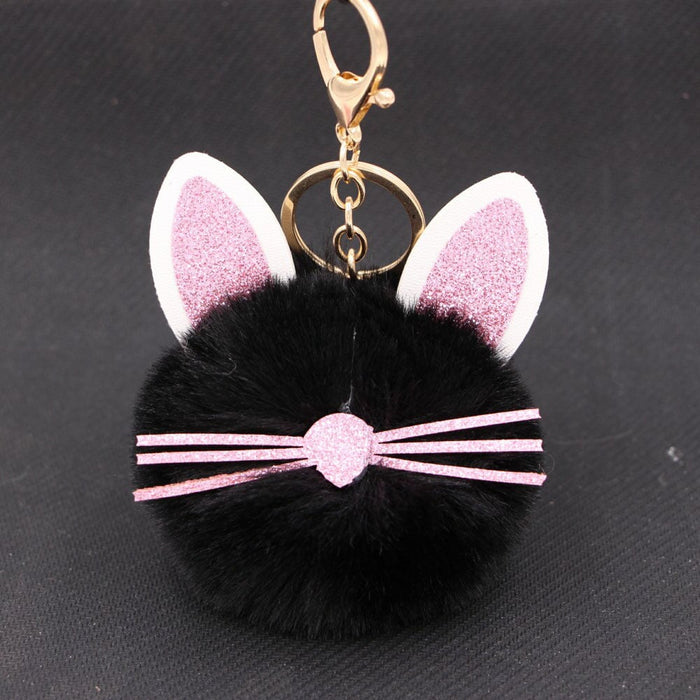Wholesale Kitten Whiskers Alloy Imitation Hair Hair Ball Keychain JDC-KC-Zuge023 Keychains 祖格 Wholesale Jewelry JoyasDeChina Joyas De China