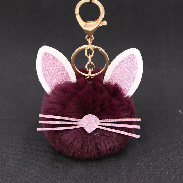 Wholesale Kitten Whiskers Alloy Imitation Hair Hair Ball Keychain JDC-KC-Zuge023 Keychains 祖格 Wholesale Jewelry JoyasDeChina Joyas De China