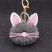 Wholesale Kitten Whiskers Alloy Imitation Hair Hair Ball Keychain JDC-KC-Zuge023 Keychains 祖格 dark grey / Wholesale Jewelry JoyasDeChina Joyas De China