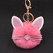 Wholesale Kitten Whiskers Alloy Imitation Hair Hair Ball Keychain JDC-KC-Zuge023 Keychains 祖格 Deep powder / Wholesale Jewelry JoyasDeChina Joyas De China