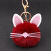 Wholesale Kitten Whiskers Alloy Imitation Hair Hair Ball Keychain JDC-KC-Zuge023 Keychains 祖格 Wine red / Wholesale Jewelry JoyasDeChina Joyas De China