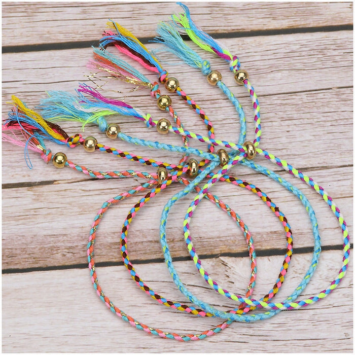 Wholesale knitting hand national Tibetan cotton rope tassel Bracelet JDC-BT-Yiye002 Bracelets 益烨 Wholesale Jewelry JoyasDeChina Joyas De China