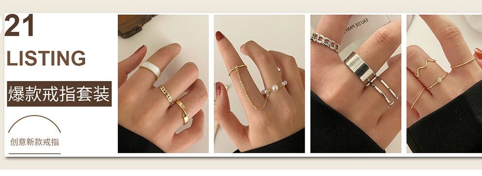 Wholesale Knuckle Diamond Alloy Ring Set JDC-RS-F008 Rings 韩之尚 Wholesale Jewelry JoyasDeChina Joyas De China