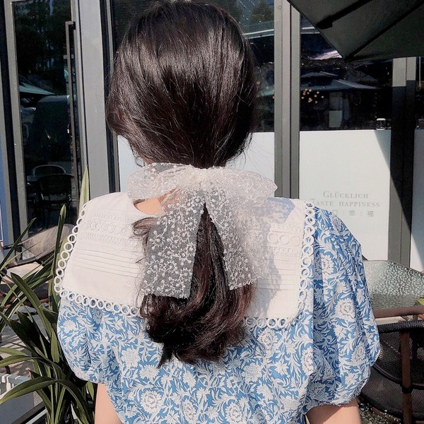 Bulk Jewelry Wholesale lace bow and pearl hair rope JDC-HD-bd008 Wholesale factory from China YIWU China