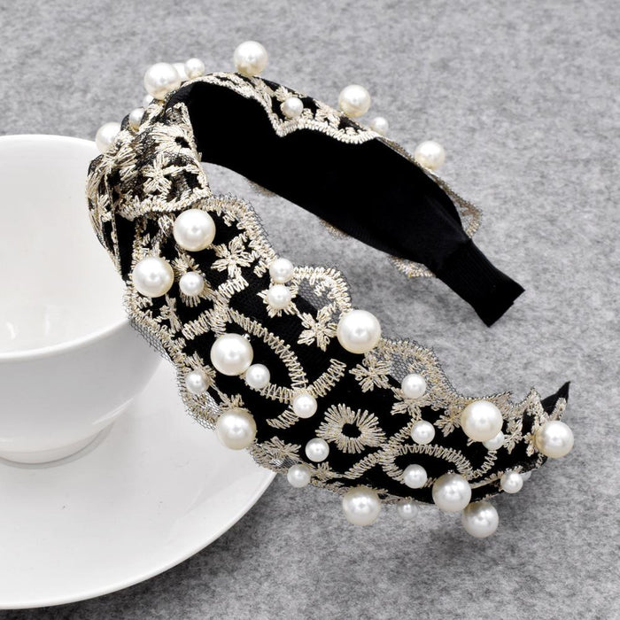 Bulk Jewelry Wholesale Lace pearl hair band JDC-HD-n010 Wholesale factory from China YIWU China