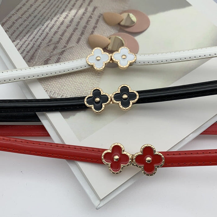 Wholesale Ladies PU Leather Clover Thin Belt JDC-WB-YunT002 Womenbelt 云图 Wholesale Jewelry JoyasDeChina Joyas De China