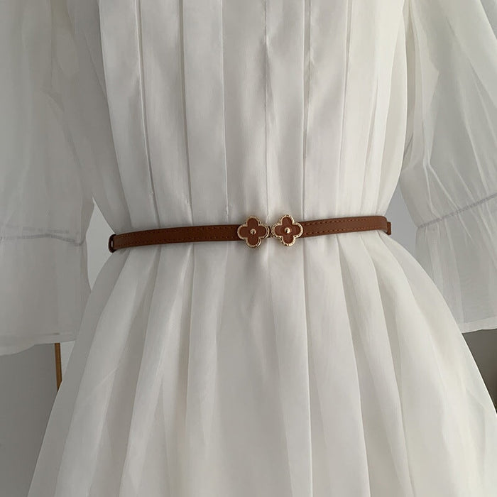 Wholesale Ladies PU Leather Clover Thin Belt JDC-WB-YunT002 Womenbelt 云图 Wholesale Jewelry JoyasDeChina Joyas De China