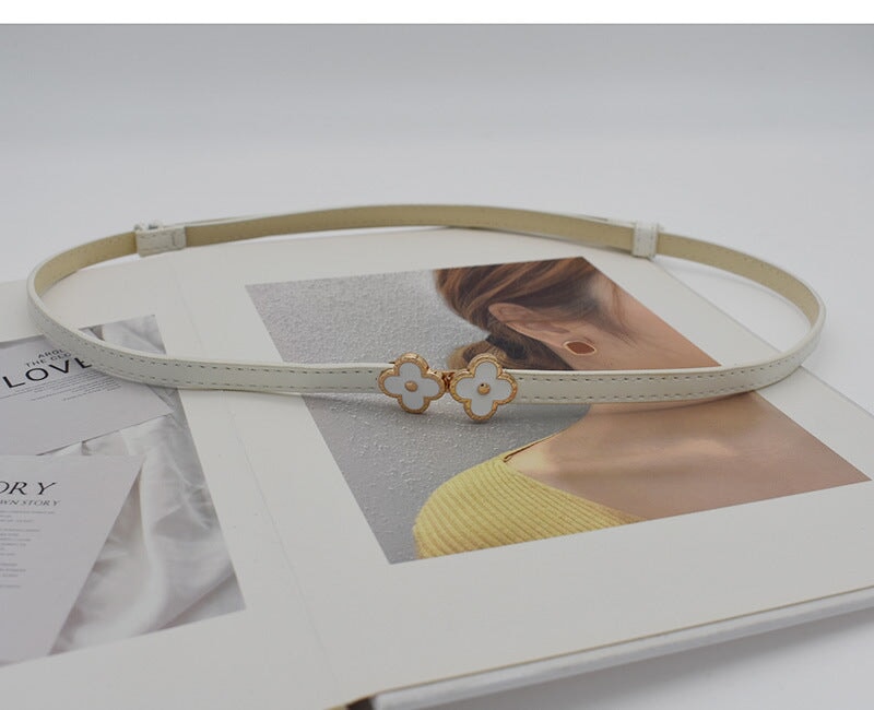 Wholesale Ladies PU Leather Clover Thin Belt JDC-WB-YunT002 Womenbelt 云图 Wholesale Jewelry JoyasDeChina Joyas De China