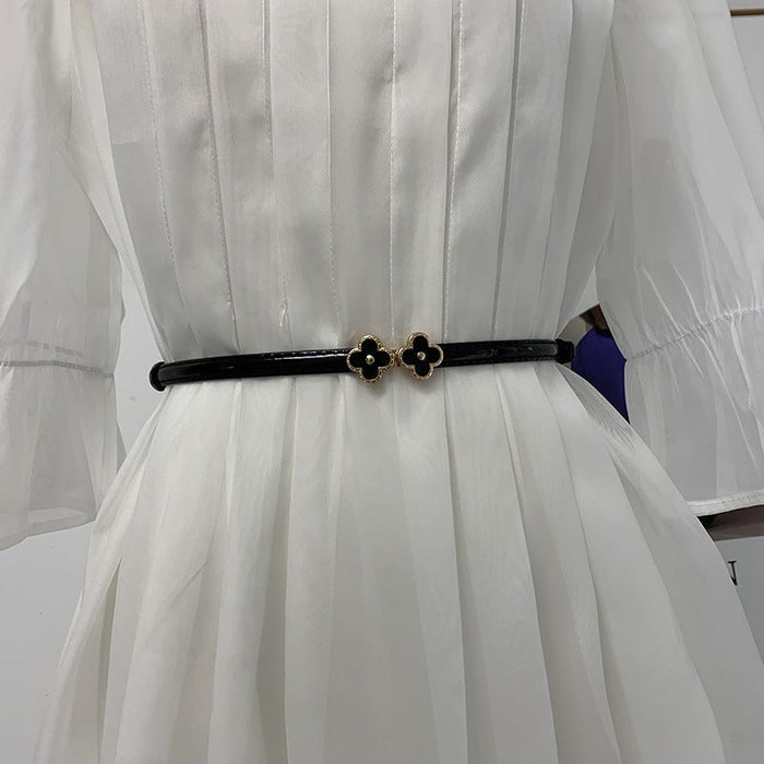 Wholesale Ladies PU Leather Clover Thin Belt JDC-WB-YunT002 Womenbelt 云图 Wholesale Jewelry JoyasDeChina Joyas De China