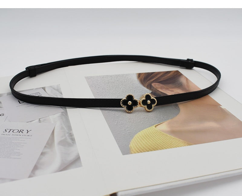 Wholesale Ladies PU Leather Clover Thin Belt JDC-WB-YunT002 Womenbelt 云图 black 96 Wholesale Jewelry JoyasDeChina Joyas De China