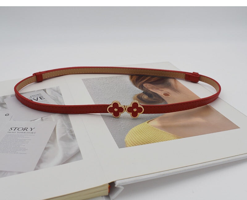 Wholesale Ladies PU Leather Clover Thin Belt JDC-WB-YunT002 Womenbelt 云图 red 96 Wholesale Jewelry JoyasDeChina Joyas De China