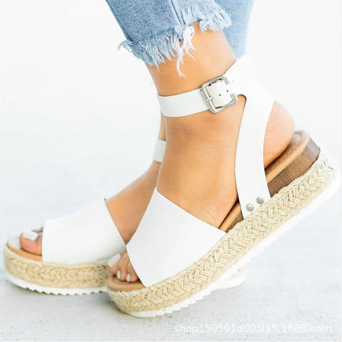 Wholesale Large Size Faux PU Snake Wedge Sandals Slippers JDC-SP-Hongw001 Slippers 鸿玮 Wholesale Jewelry JoyasDeChina Joyas De China