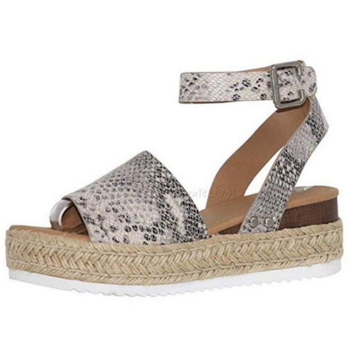 Wholesale Large Size Faux PU Snake Wedge Sandals Slippers JDC-SP-Hongw001 Slippers 鸿玮 snake 35 Wholesale Jewelry JoyasDeChina Joyas De China