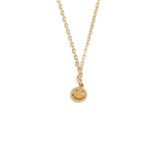 Wholesale Laser Cut Stainless Steel Smile Necklace JDC-NE-ChanX003 Necklaces 昌鑫 CX-SN00152QZ gold Wholesale Jewelry JoyasDeChina Joyas De China