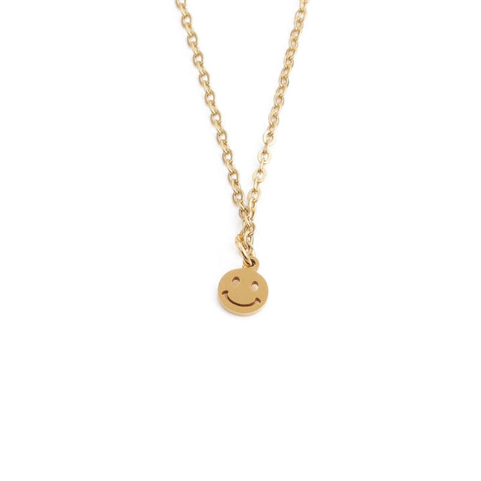 Wholesale Laser Cut Stainless Steel Smile Necklace JDC-NE-ChanX003 Necklaces 昌鑫 CX-SN00152QZ gold Wholesale Jewelry JoyasDeChina Joyas De China