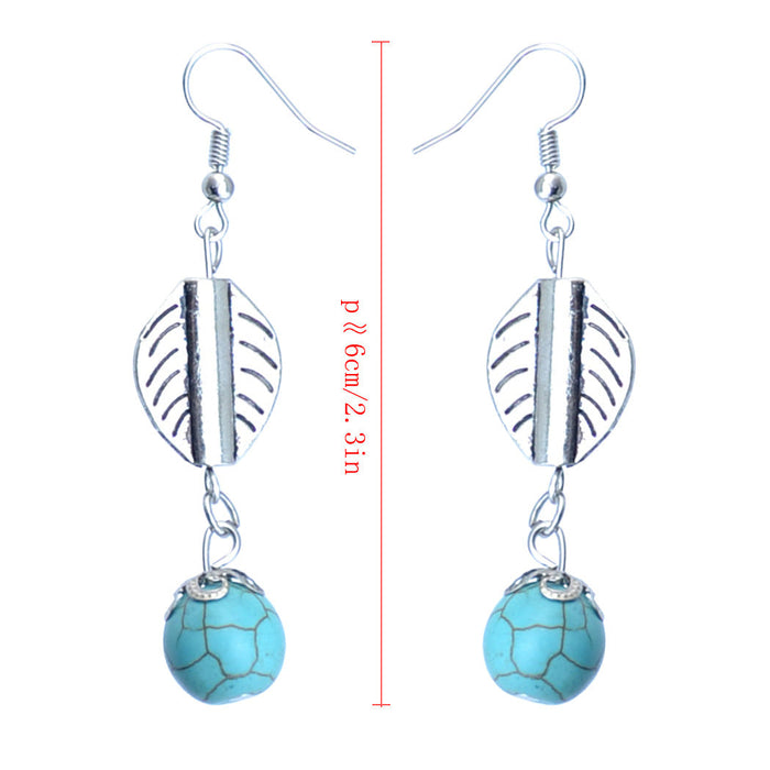 Wholesale Leaf Turquoise Alloy Earrings JDC-ES-Yunl006 Earrings 云罗 Wholesale Jewelry JoyasDeChina Joyas De China