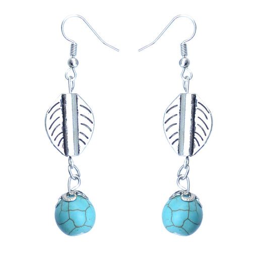 Wholesale Leaf Turquoise Alloy Earrings JDC-ES-Yunl006 Earrings 云罗 Wholesale Jewelry JoyasDeChina Joyas De China