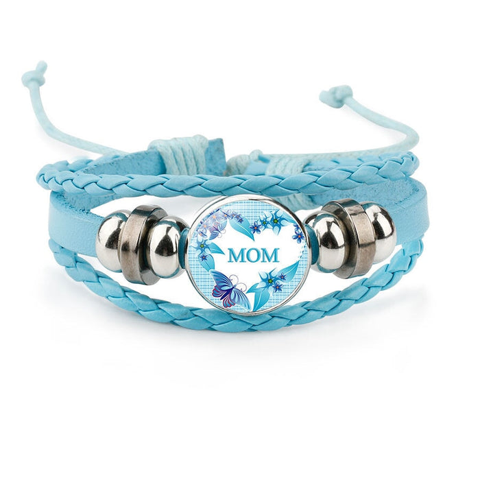 Wholesale Leather Crystal MOM Love Mother's Day Bracelet JDC-BT-NingX004 Bracelet 柠祥 Wholesale Jewelry JoyasDeChina Joyas De China