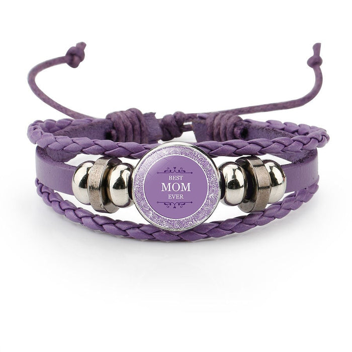 Wholesale Leather Crystal MOM Love Mother's Day Bracelet JDC-BT-NingX004 Bracelet 柠祥 Wholesale Jewelry JoyasDeChina Joyas De China