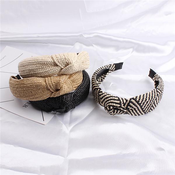 Bulk Jewelry Wholesale Leather Hand-woven raffia holiday headband JDC-HD-h003 Wholesale factory from China YIWU China