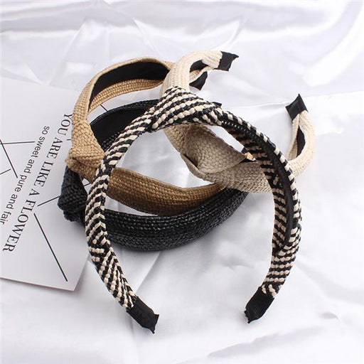 Bulk Jewelry Wholesale Leather Hand-woven raffia holiday headband JDC-HD-h003 Wholesale factory from China YIWU China