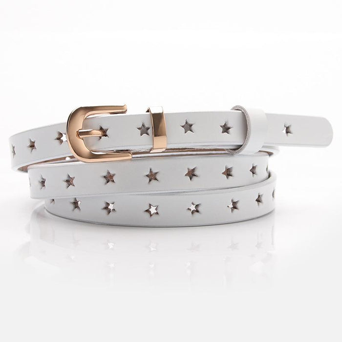 Bulk Jewelry Wholesale leather hollow five-pointed star Womenbelt JDC-WB-kp008 Wholesale factory from China YIWU China