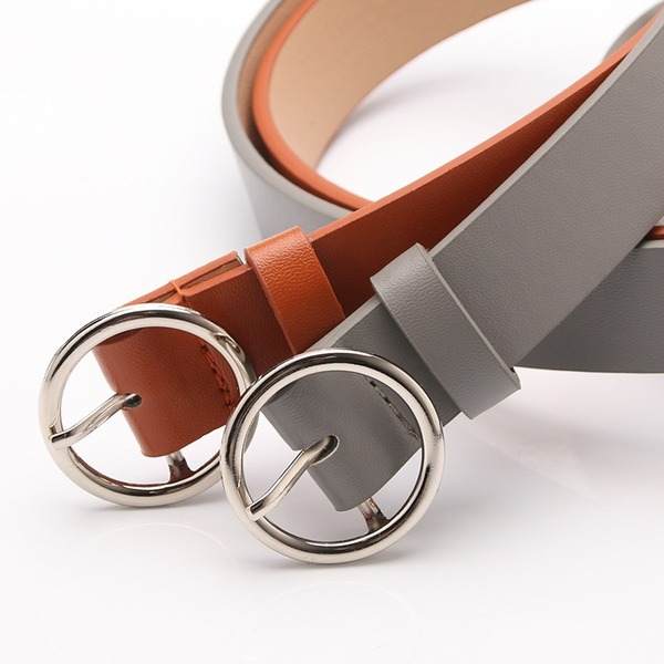 Bulk Jewelry Wholesale leather-like round buckle Womenbelt JDC-WB-kp015 Wholesale factory from China YIWU China